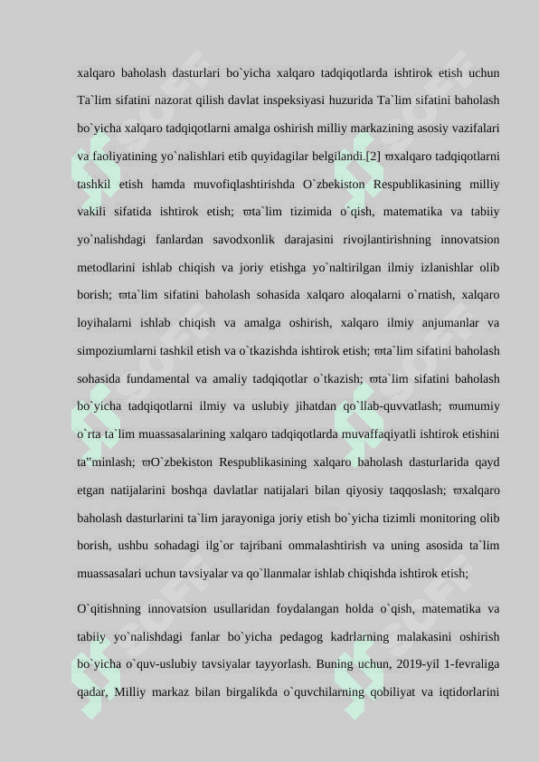 Ta`lim sifatini baholash bo`yicha xalqaro tadqiqotlar 4