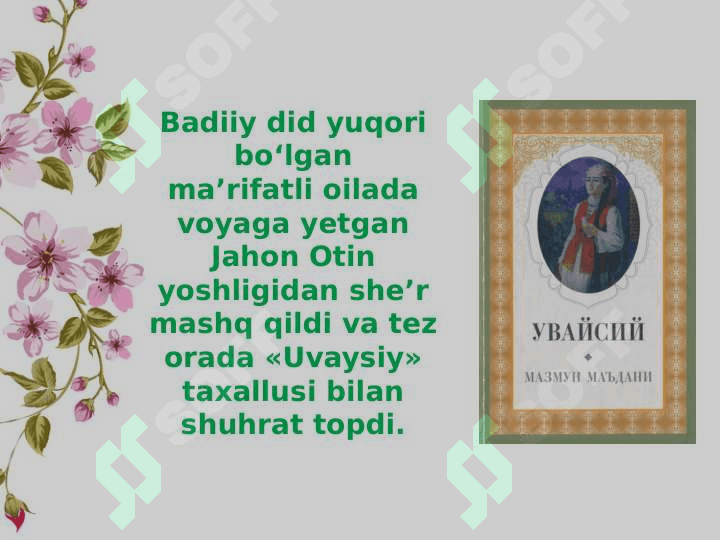 Jahon Otin Uvaysiy G’azallari ijtimoiy motivlari 4