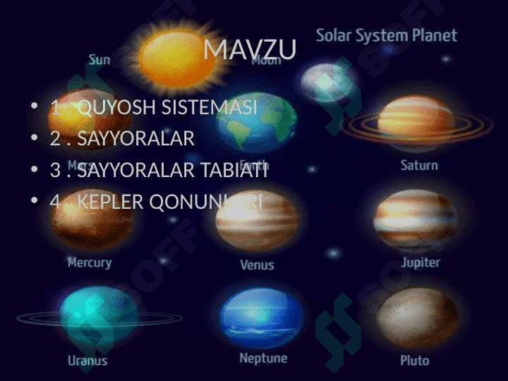 Quyosh sistemasidagi sayyoralar 3