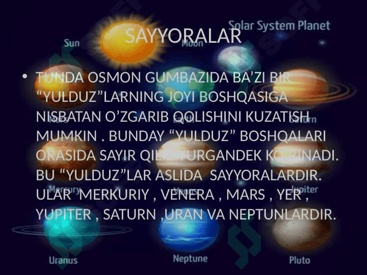 Quyosh sistemasidagi sayyoralar 5