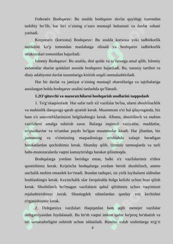 JAMOANI BOSHQARISHDAGI USULLAR 8