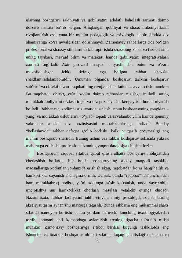 BOSHQARUV PSIXOLOGIYASI: RAHBAR VA RAHBARLIK SIFATLARI 3