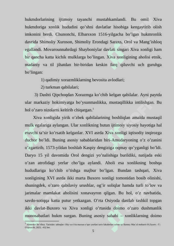 ХIVА XONLIGI DAVRI TARIXIGA OID MANBALAR 5