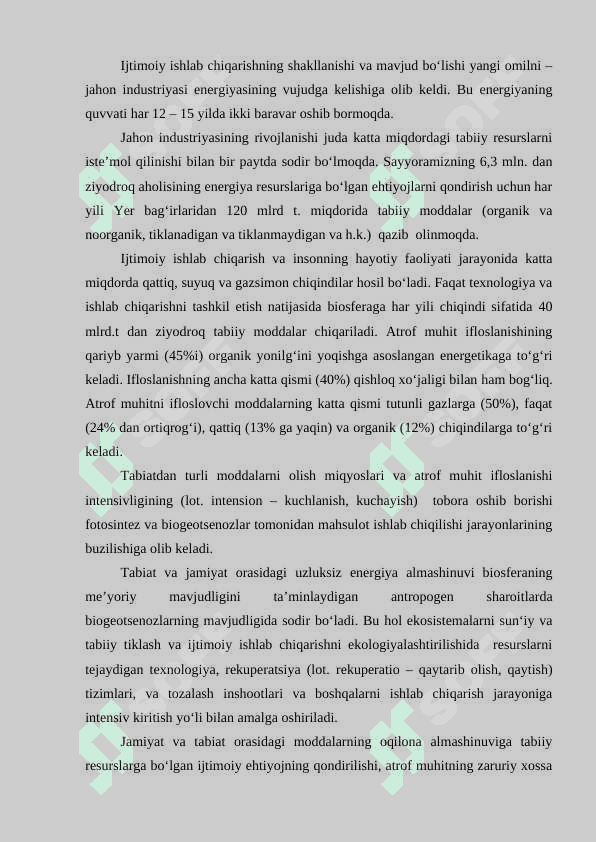TABIATDAN  UNUMLI FOYDALANISH 5