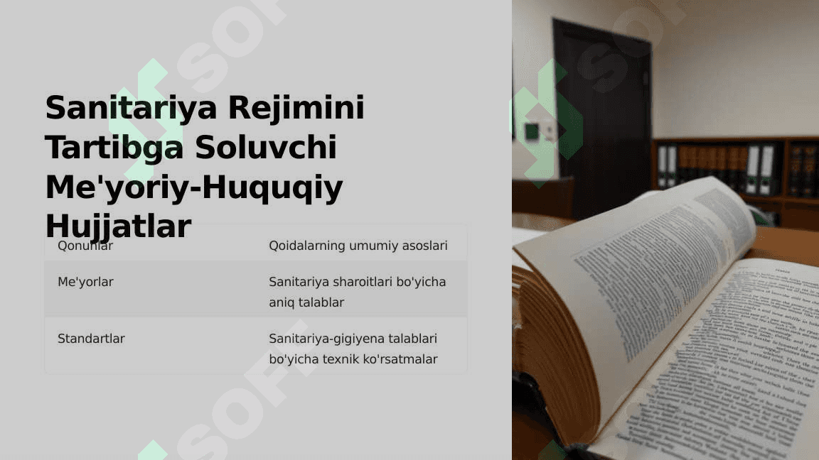 Sanitariya Rejimi Qoidalari va Me'yorlar 3