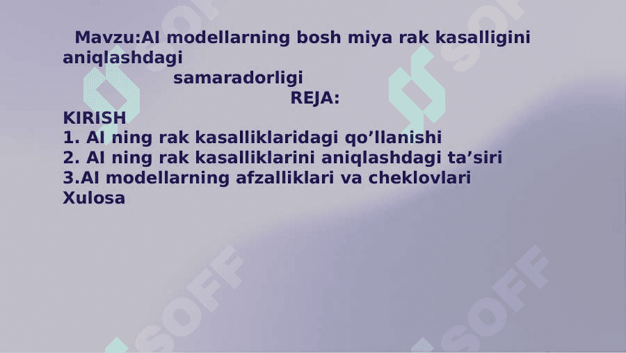 Sun’iy intellekt usullari yordamida ko‘z kasalliklarini aniqlash dasturini  ishlab chiqish. 2