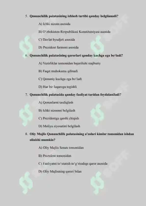 Oliy Majlis Qonunchilik palatasining huquqiy holati 2