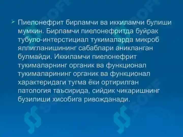 Пиелонефритларда 6