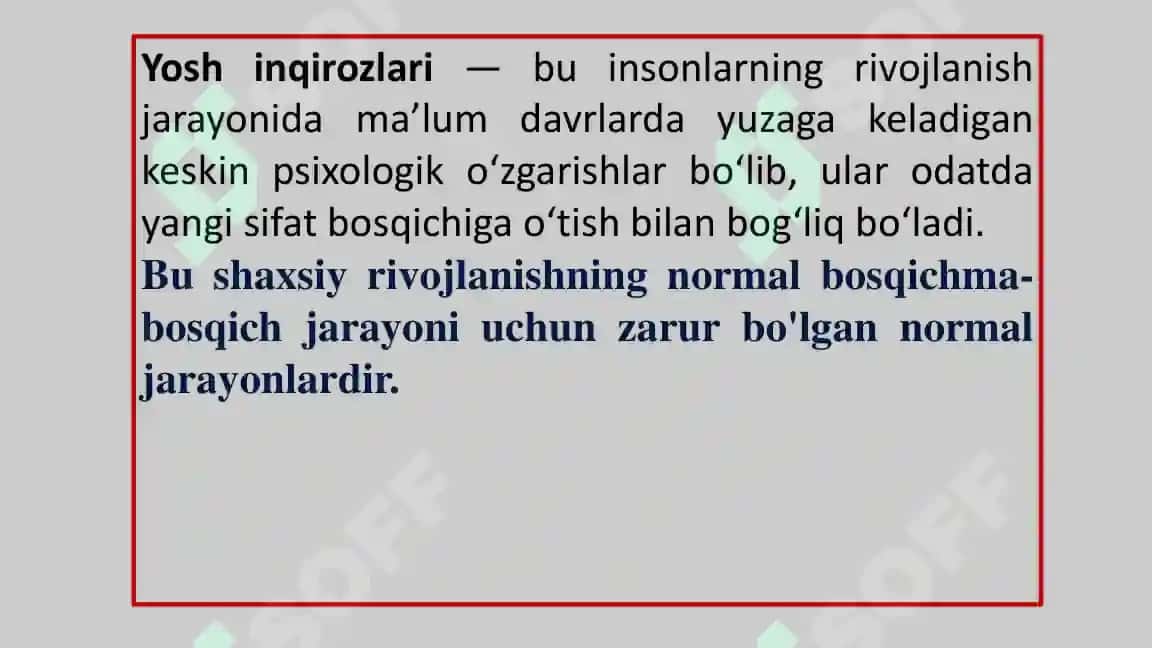Yosh davrlari inqirozlari 3