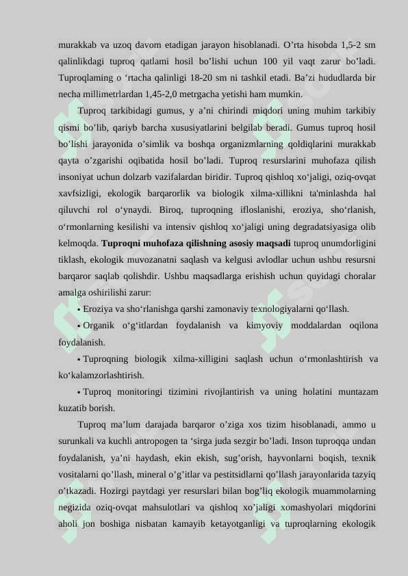 TUPROQ RESURSLARINI MUHOFAZA QILISH 5