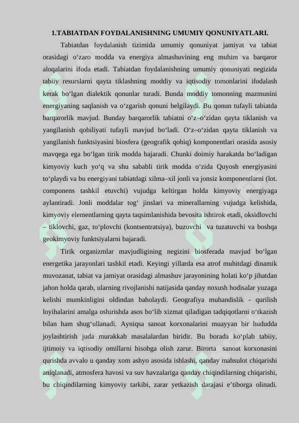 TABIATDAN  UNUMLI FOYDALANISH 3