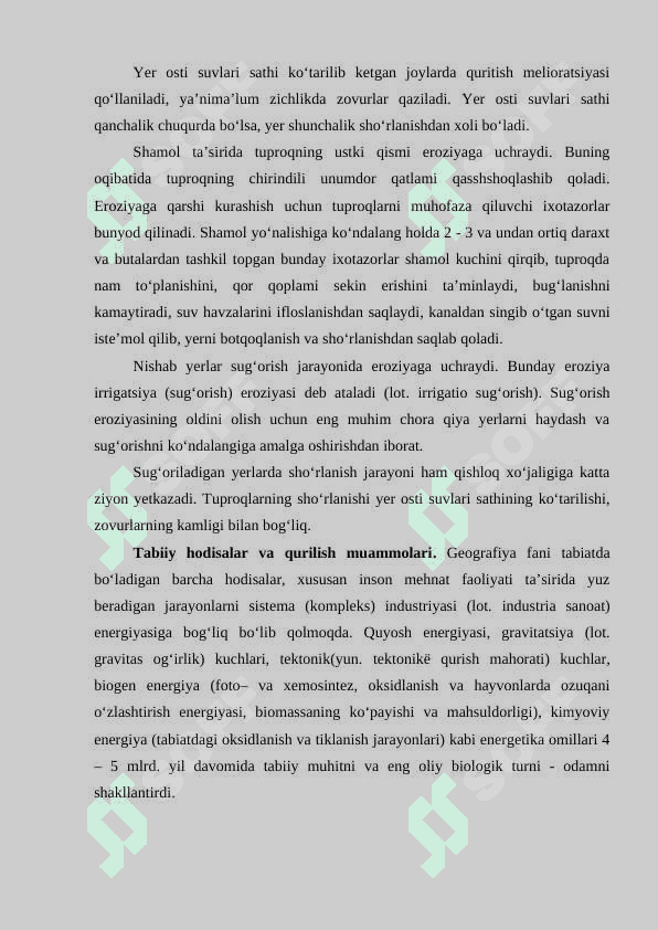 TABIATDAN  UNUMLI FOYDALANISH 5