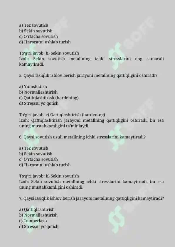 Metallarning issiqlik sig'imini sovutish usuli bilan aniqlash 2
