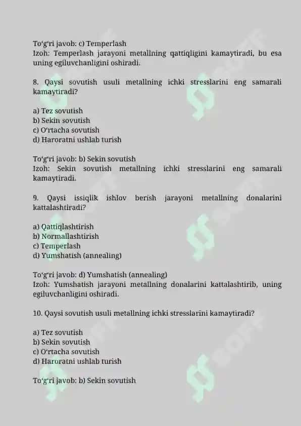 Metallarning issiqlik sig'imini sovutish usuli bilan aniqlash 3