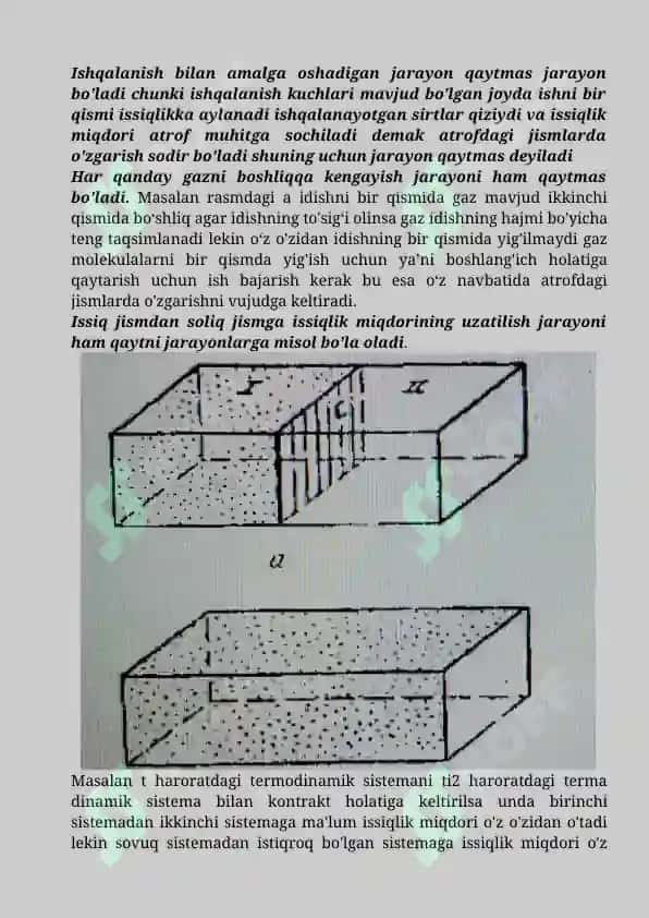 Qaytar va qaytmas jarayonlar 2
