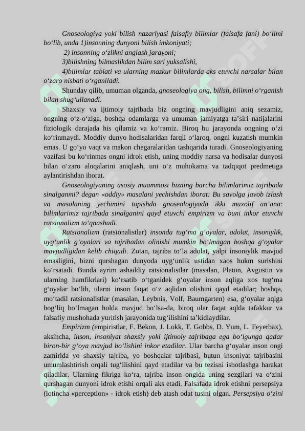 Bilish falsafasi (gnoseologiya) 2