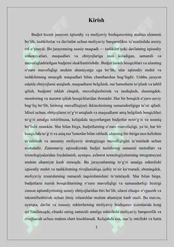 Budjetlarni tuzish bosqichlari va ularning o‘zaro muvofiqligi 3