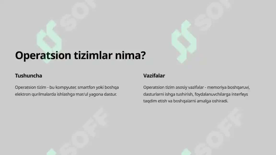 Operatsion Tizimlarning rivojlanishi 3