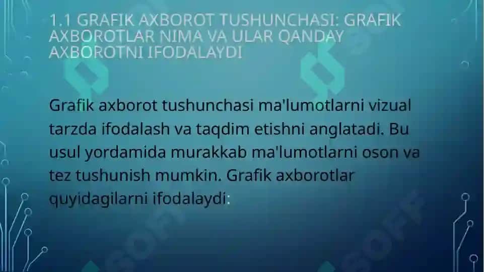 GRAFIK AXBOROTLAR BILAN ISHLASH TEXNALOGIYASI 5