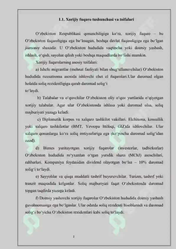 Xorijiy fuqarolar va chet el korxonalarini soliqqa tortish tartibi 2
