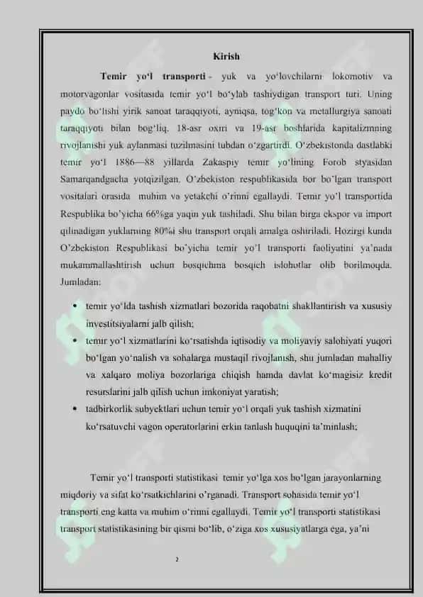 TYTda vagon bo'yicha formula 2