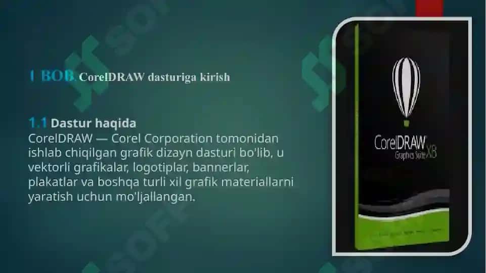 Corel DRAW DASTURI VA UNING IMKONIYATLARI 4