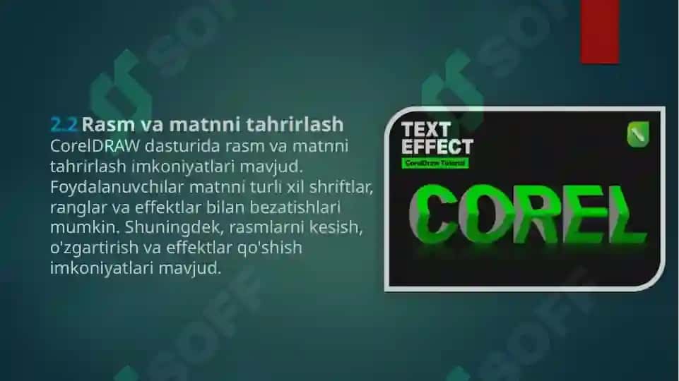 Corel DRAW DASTURI VA UNING IMKONIYATLARI 8