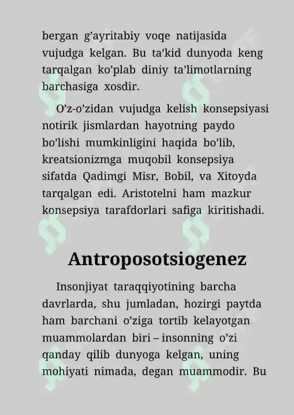 Insonda  biofizik  va  ijtimoiy  tomonlarning  o’zaro  nisbati va insonning kelib chiqish nazariyasi 5