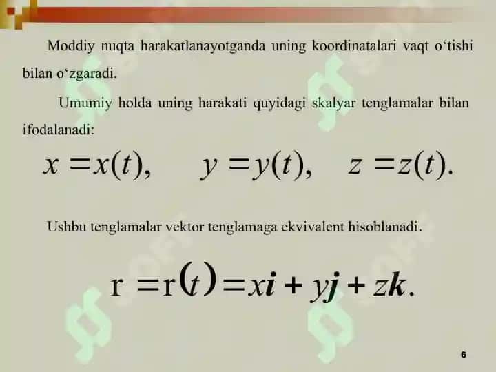 Moddiy nuqta kinematikasi 6