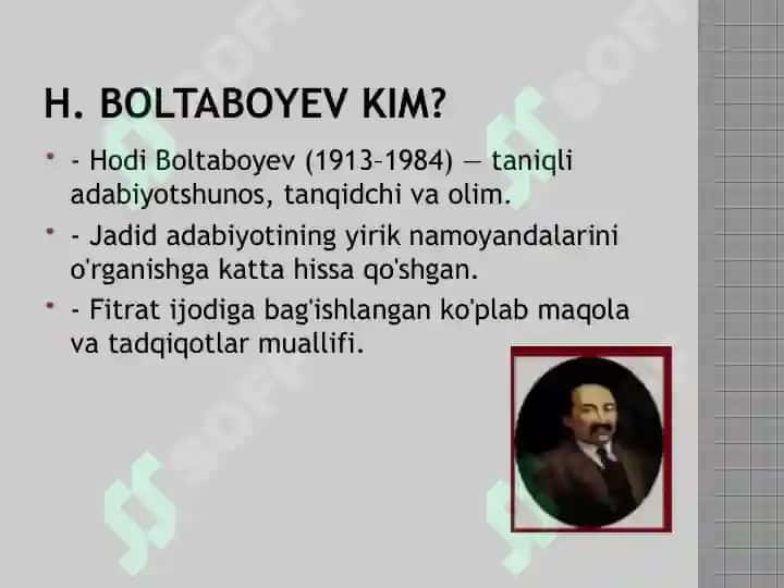 H. Boltaboyevning Fitratning adabiyotshunoslik faoliyatiga doir tadqiqot va maqolalarini o'rganish 3