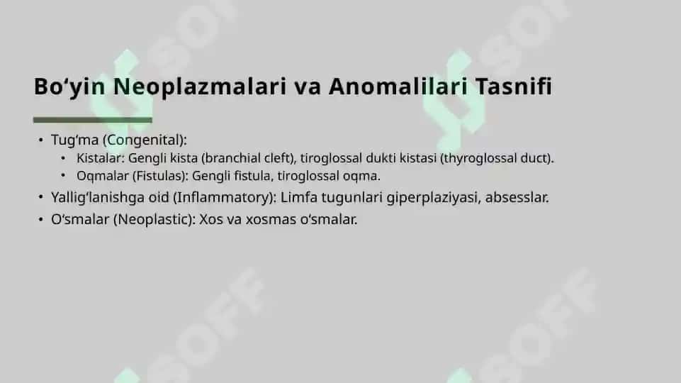 Bo‘yinning o‘rta, yon oqmalari va kistalarini kesib olish 4