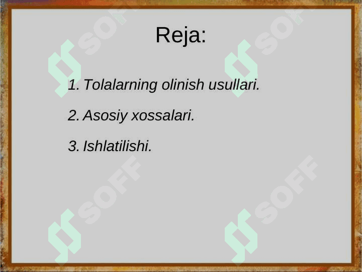 SUN'IY SINTETIK TOLALAR VA IPLAR. 2