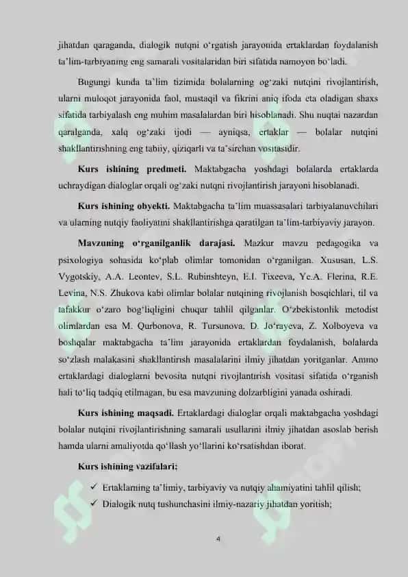Ertaklarda dialoglarni o'rgatish orqali nutqni rivojlantirish. 4
