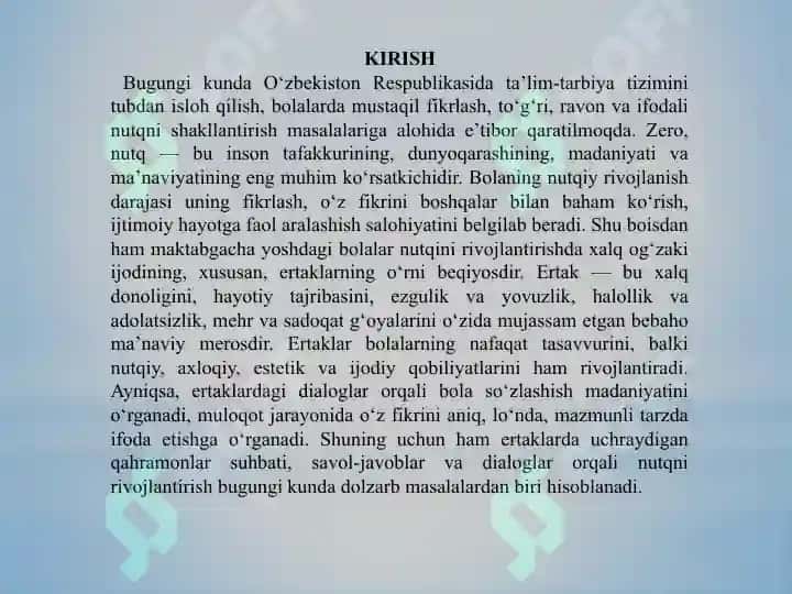 Ertaklarning Nutqini Rivojlantirish 3