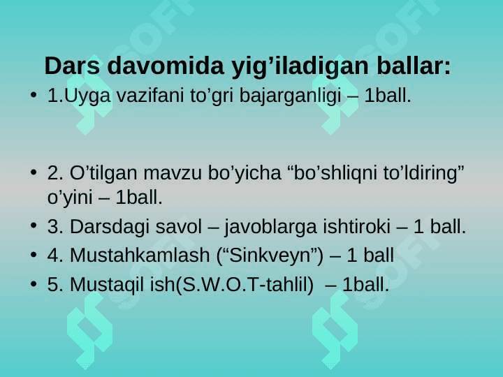 KIMYO BIOLOGIYA FANIDAN UGLEVODLAR MAVZUSIDA DARS TAQDIMOTI. 2