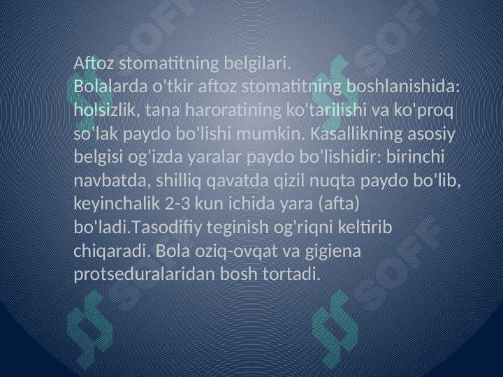 Surunkali qaytalanuvchi aftoz stomatit.Epidemiologiyasi, profilaktikasi. Bexchet sindromining namoyon bo'lishi 4