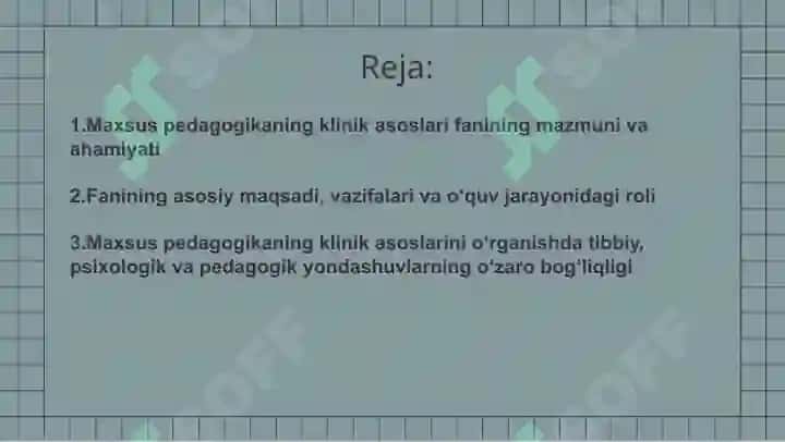 Maxsus pedagogikaning klinik asoslari fanining maqsad va vazifalari 2