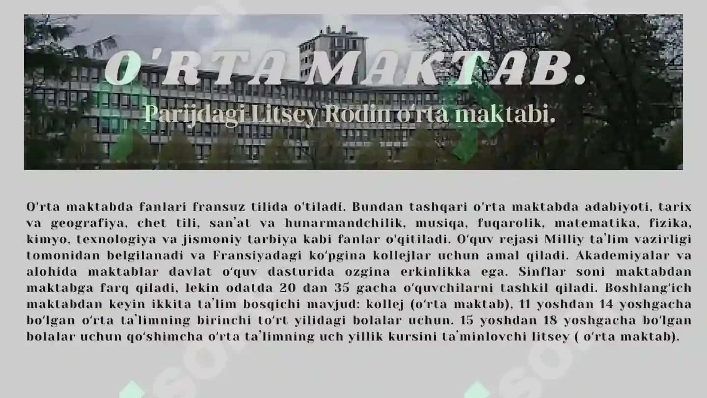 FRANSIYA TALʼIM TIZIMI 7