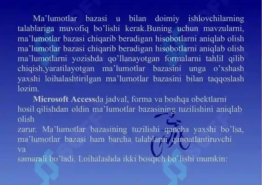 Berilganlar bazasi usta hisoblarini shakllantirish grafik loyihalash 22 4