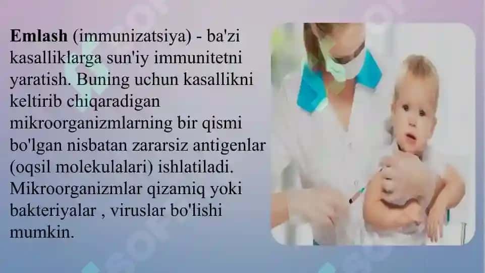 Emlash. Emlashni rejalashtirish, tavsiya va qarshi ko’rsatmalar. Emlashdan keyingi reaksiyalar  va asoratlar. Xavfsiz emlash. 2