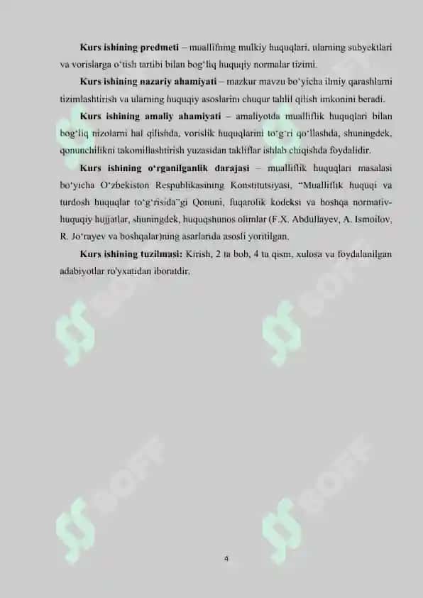 Muаllifning mulkiy huquqlаri. Muаlliflik huquqlаri subyektlаri, vоrislаrgа о‘tish tаrtibi 4
