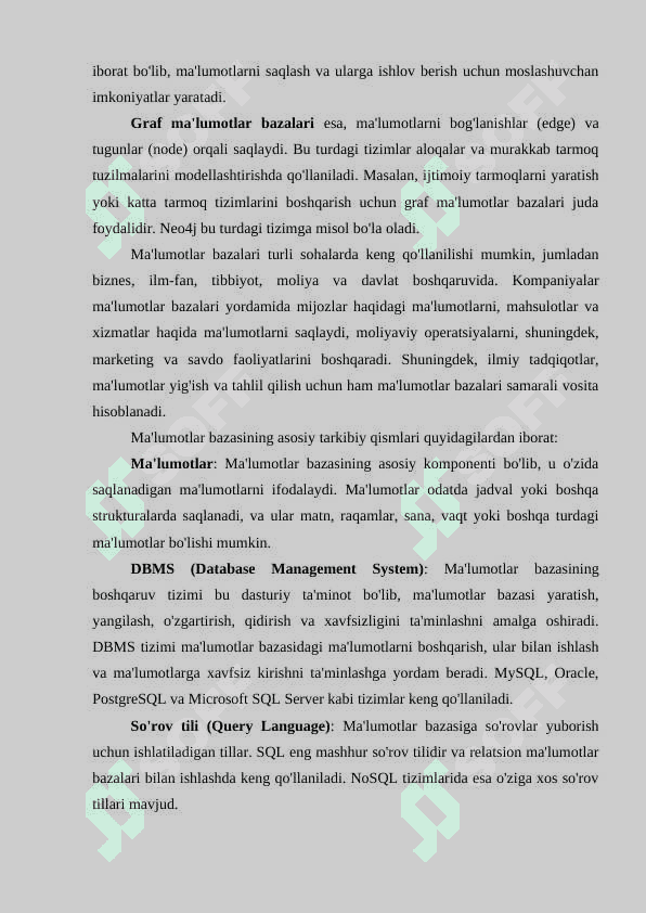 Ma'lumotlar bazasini shakllantirishda texnologiyalar perspektivalari 5