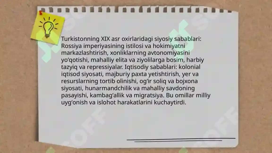 Turkiston XIX asr oxirlarida milliy uyg’onish jarayonlari 3