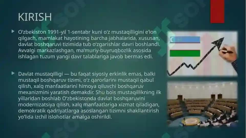 Mustaqillik yillarida davlat boshqaruvi tizimida amalga oshirilgan islohotlar 2