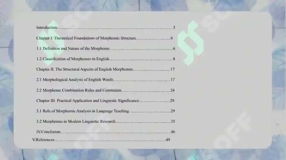 THE MORPHEMIC STRUCTURE OF THE ENGLISH LANGUAGE 2