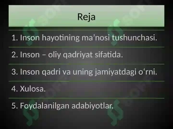 INSON HAYOTINING MA’NOSI.INSON HAYOTINING MA’NOSI.  INSON OLIY QADRIYAT SIFATIDA. 3