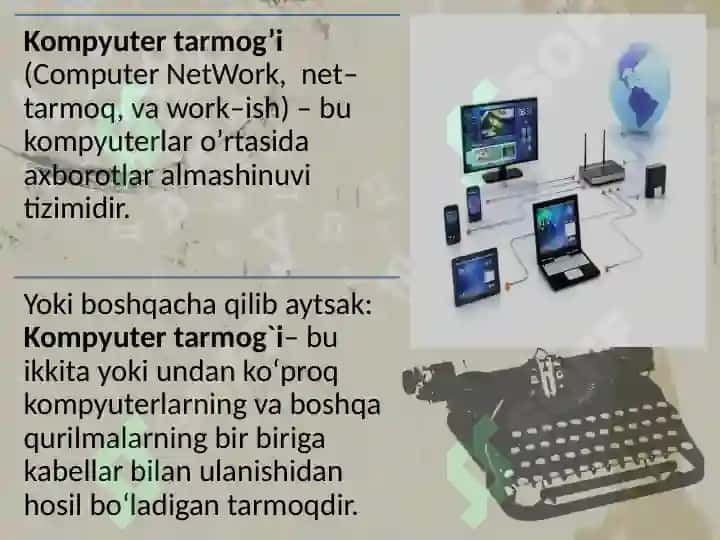 Kompyuter tarmoqlari uning asosiy tushunchalari va turlari. 4