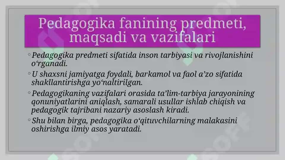 pedagogika shaxs tarbiyasi va rivojlanishi to'g'risidagu fan. Ilmiy pedagogik tadqiqotlar metodologiyasi va metodlari. 5