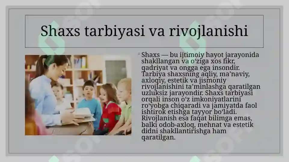 pedagogika shaxs tarbiyasi va rivojlanishi to'g'risidagu fan. Ilmiy pedagogik tadqiqotlar metodologiyasi va metodlari. 6