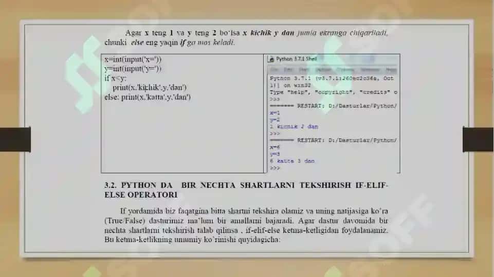 ELSE OPERATORINING SIKLLARDA ISHLATILISHI 4